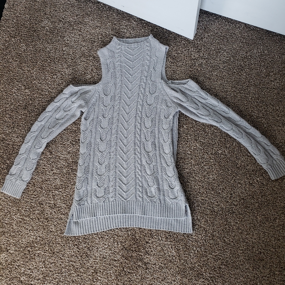 Cold shoulder sweater